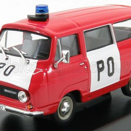 ABREX 1/43 SKODA | 1203 MINIBUS PO BRIGADE FIRE ENGINE 1974 | RED WHITE