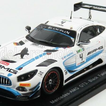 SPARK-MODEL 1/43 MERCEDES BENZ | GT-S AMG GT3 TEAM BLACK FALCON N 4 8th 24h SPA 2017 L.STOLZ - A.CHRISTODOULOU - Y.BUURMAN | WHITE