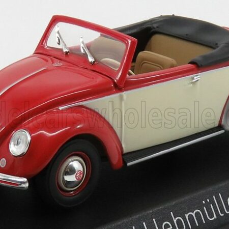 NOREV 1/43 VOLKSWAGEN | HEBMULLER CABRIOLET OPEN 1949 | RED CREAM