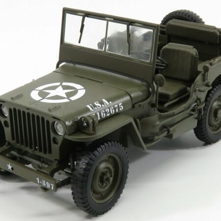 WELLY 1/18 JEEP | WILLYS 1/4 MB USA ARMY OPEN 1942 | MILITARY GREEN