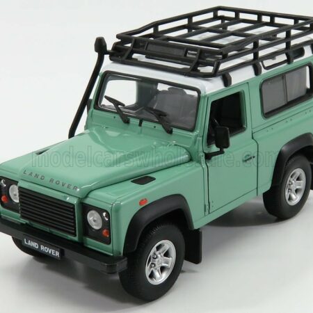 WELLY 1/24 LAND ROVER | LAND DEFENDER 90 1984 | LIGHT GREEN WHITE