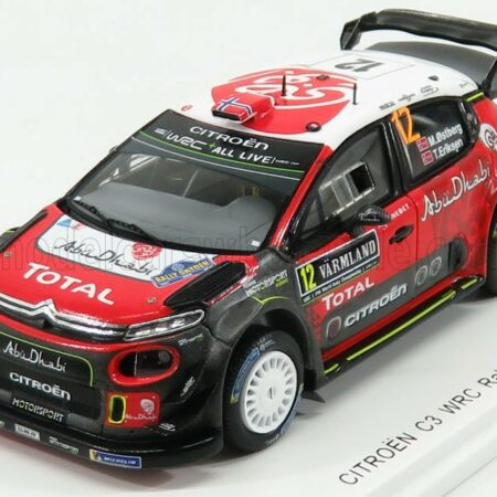 SPARK-MODEL 1/43 CITROEN | C3 WRC TEAM CITROEN TOTAL ABU DHABI WRT N 12 RALLY SUEDE 2018 M.OSTBERG - T.ERKSEN | RED BLACK WHITE