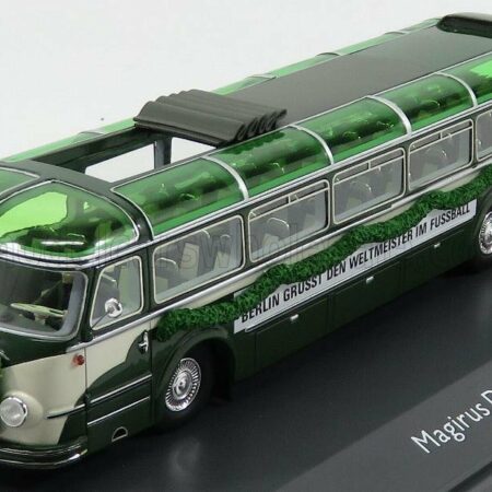 SCHUCO 1/43 MAGIRUS | DEUTZ O6500 AUTOBUS WINNER TEAM FOOTBALL WORLD CUP WM OPEN ROOF 1954 | GREEN