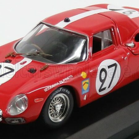 BEST-MODEL 1/43 FERRARI | 250LM 3.3L V12 ch.s n6119 TEAM SCUDERIA FILIPINETTI N 27 6th LE MANS 1965 DIETER SPOERRY - ARMAND BOLLER | RED WHITE