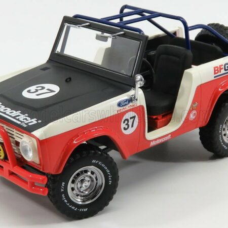 GREENLIGHT 1/18 FORD USA | BRONCO OPEN N 37 BFGOODRICH 1966 | RED WHITE BLACK