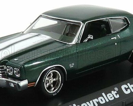 GREENLIGHT 1/43 CHEVROLET | CHEVELLE SS 396 COUPE 1970 - JOHN WICK MOVIE II | GREEN MET WHITE