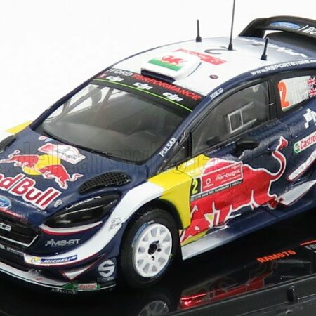 IXO-MODELS 1/43 FORD ENGLAND | FIESTA WRC RED BULL N 2 RALLY DE PORTUGAL 2018 E.EVANS - D.BARRITT | BLUE RED YELLOW