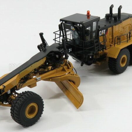 DM-MODELS 1/50 CATERPILLAR | CAT24 RUSPA LIVELLATRICE GOMMATA - SCRAPER TRACTOR MOTOR GRADER | YELLOW BLACK