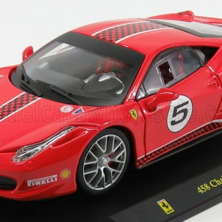 EDICOLA 1/24 FERRARI | 458 CHALLENGE N 5 2010 - CON VETRINA - WITH SHOWCASE | RED