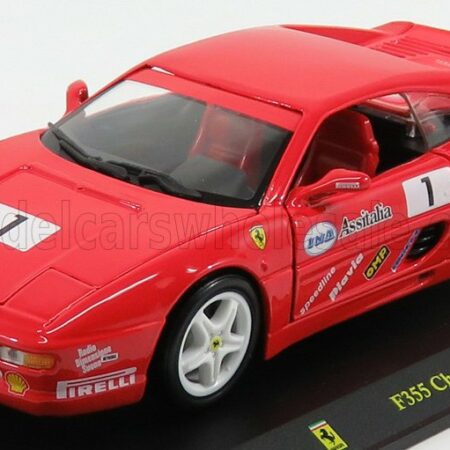 EDICOLA 1/24 FERRARI | F355 CHALLENGE N 1 1995 - CON VETRINA - WITH SHOWCASE | RED