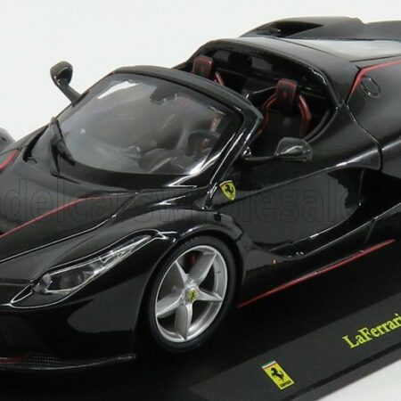 EDICOLA 1/24 FERRARI | LAFERRARI APERTA SPIDER 2016 - CON VETRINA - WITH SHOWCASE | BLACK MET