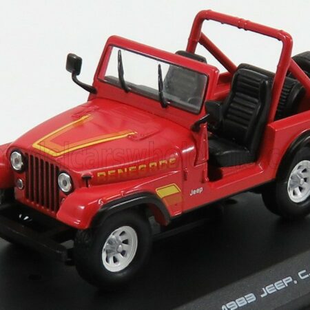 GREENLIGHT 1/43 JEEP | CJ-7 RENEGADE OPEN 1983 - THE TERMINATOR | RED WHITE