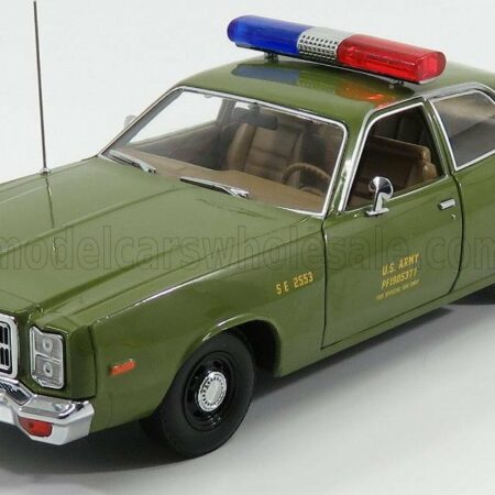 GREENLIGHT 1/18 PLYMOUTH | FURY U.S. ARMY MILITARY POLICE 1977 - A-TEAM | MILITARY GREEN