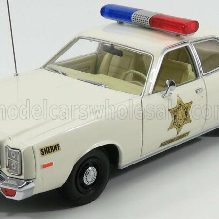 GREENLIGHT 1/18 PLYMOUTH | FURY HAZZARD POLICE ROSCO PATROL CAR 1977 | WHITE