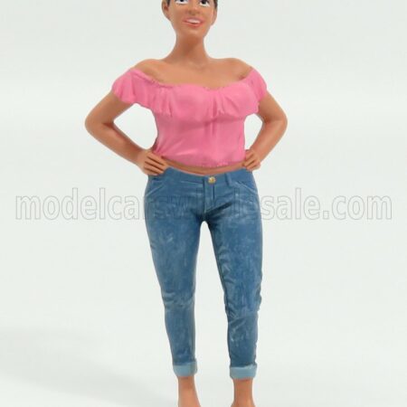 AMERICAN DIORAMA 1/18 FIGURES | GLORIA - WOMAN HANGING OUT II | BLUE PINK