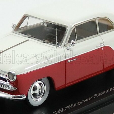 ESVAL MODEL 1/43 WILLYS | AERO BERMUDA 2-DOOR HARD-TOP 1955 | RED WHITE