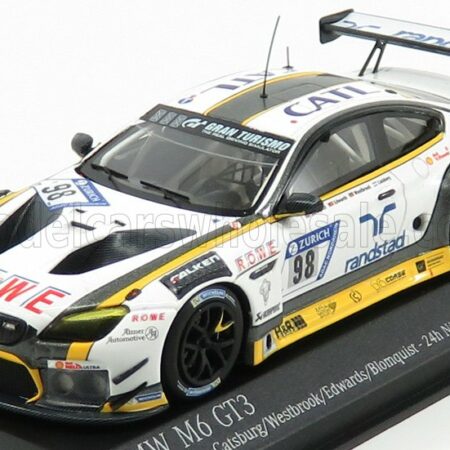 MINICHAMPS 1/43 BMW | 6-SERIES M6 GT3 TEAM ROWE RACING N 98 24h NURBURGRING 2018 N.CATSBURG - R.WESTBROOK - J.EDWARDS - T.BLOMQVIST | WHITE YELLOW