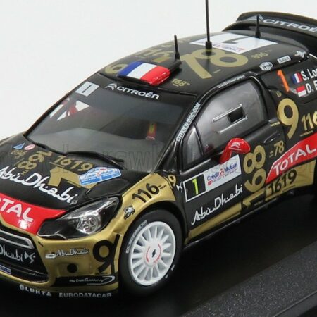 IXO-MODELS 1/43 CITROEN | CITROEN DS3 ABU DHABI WRC N 1 RALLY FRANCE 2013 S.LOEB - D.ELENA | MATT BLACK GOLD RED