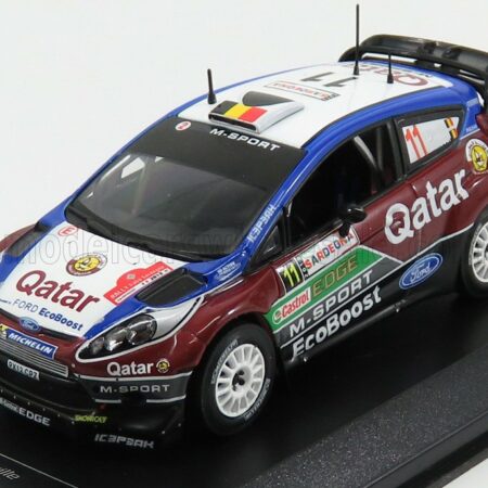 IXO-MODELS 1/43 FORD ENGLAND | FIESTA RS WRC N 11 RALLY SARDEGNA ITALY 2013 T.NEUVILLE - N.GILSOUL | BORDEAUX BLUE  WHITE