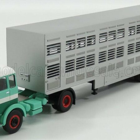 IXO-MODELS 1/43 MERCEDES BENZ | LPS 1632 TRUCK LIVESTOCK TRANSPORTER 1970 - TRASPORTO ANIMALI | 2 TONE GREEN SILVER