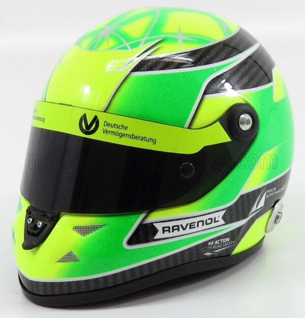 MINI HELMET 1/2 SCHUBERTH HELMET | F3  CASCO HELMET DALLARA TEAM THEODORE RACING - PREMA POWERTEAM N 4 EUROPEAN CHAMPION 2018 MICK SCHUMACHER | GREEN YELLOW