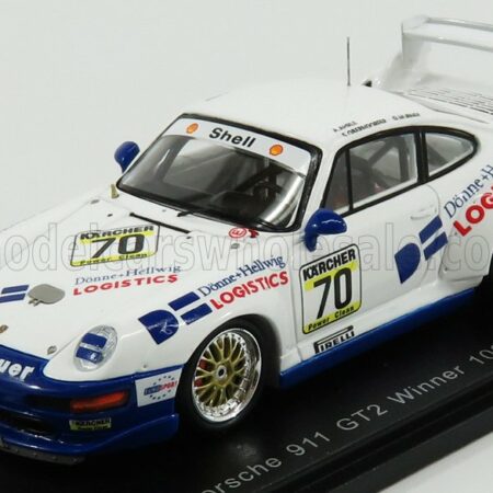 SPARK-MODEL 1/43 PORSCHE | 911 993 GT2 N 70 1000km PARIS 1995 P.OBERDORFER - D.HUBNER | WHITE BLUE