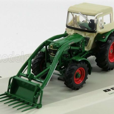 UNIVERSAL HOBBIES 1/32 DEUTZ-FAHR | D6005 4WD TRACTOR CLOSED WITH FRONT LOADER 1965 | GREEN BEIGE