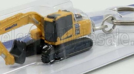 UNIVERSAL HOBBIES 1/87 KOMATSU | PORTACHIAVI - KEYRING PC210LC HYBRID ESCAVATORE CINGOLATO - TRACTOR EXCAVATOR | YELLOW BLACK