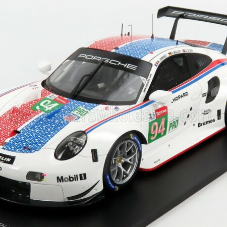 SPARK-MODEL 1/18 PORSCHE | 911 991 RSR 4.0- FLAT-6 TEAM PORSCHE GT N 94 24h LE MANS 2019 S.MULLER - M.JAMINET - D.OLSEN | WHITE