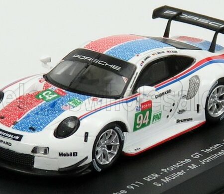 SPARK-MODEL 1/87 PORSCHE | 911 991-2 RSR TEAM PORSCHE GT N 94 24h LE MANS 2019 S.MULLER - M.JAMINET - D.OLSEN | WHITE BLUE RED