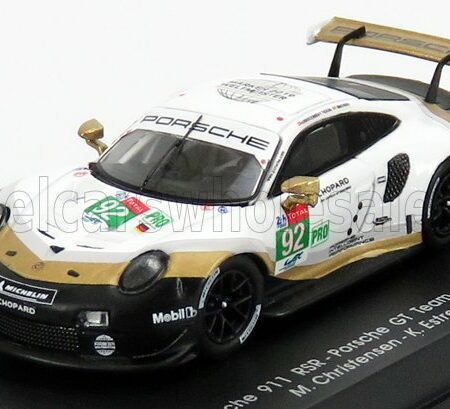 SPARK-MODEL 1/87 PORSCHE | 911 991 RSR TEAM PORSCHE GT N 92 24h LE MANS 2019 M.CHRISTENSEN - K.ESTRE - L.VANTHOOR | WHITE