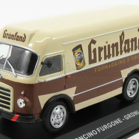 EDICOLA 1/43 OM FIAT | LEONCINO TRUCK VAN GRUNLAND FORMAGGINO D'ORO 1959 | BROWN BEIGE