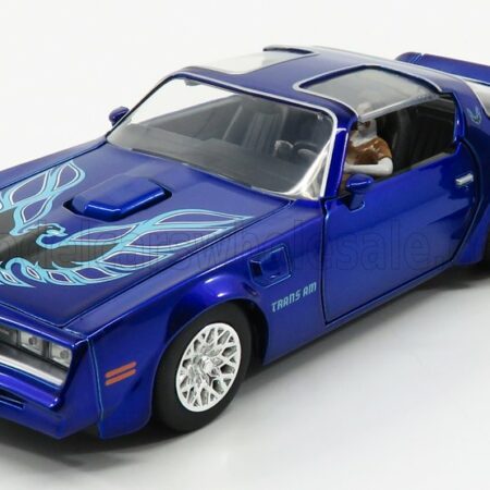 JADA 1/24 PONTIAC | FIREBIRD WITH IT PENNYWISE & HENRY BOWER'S FIGURE 1977 | BLUE