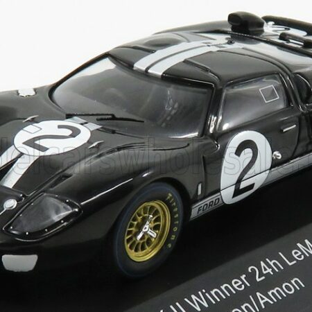 CMR 1/43 FORD USA | GT40 MKII 7.0L V8 TEAM SHELBY AMERICAN INC. N 2 WINNER 24h LE MANS 1966 B.McLAREN - C.AMON | BLACK SILVER