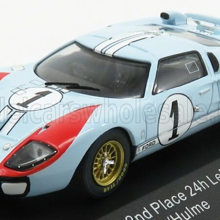 CMR 1/43 FORD USA | GT40 MKII 7.0L V8 TEAM SHELBY AMERICAN INC. N 1 2nd (BUT REALLY WINNER) 24h LE MANS 1966 K.MILES - D.HULME | LIGHT BLUE