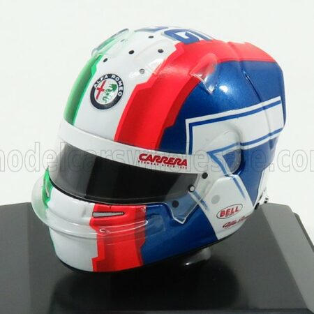 SPARK-MODEL 1/8 BELL HELMET | F1  CASCO HELMET C38 FERRARI TEAM ALFA ROMEO SEASON 2019 A.GIOVINAZZI | RED WHITE BLUE