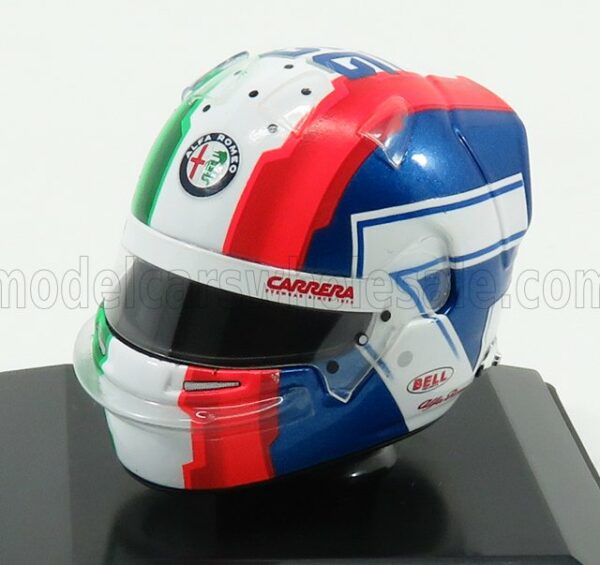 SPARK-MODEL 1/8 BELL HELMET | F1  CASCO HELMET C38 FERRARI TEAM ALFA ROMEO SEASON 2019 A.GIOVINAZZI | RED WHITE BLUE