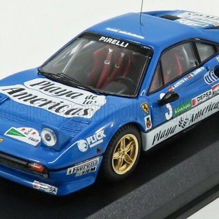 BEST-MODEL 1/43 FERRARI | 308 GTB N 3 RALLY EL CORTE INGLES 1985 A.ZANINI | LIGHT BLUE WHITE