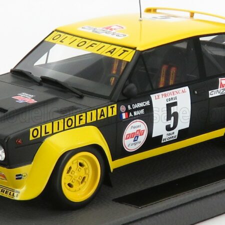 TOPMARQUES 1/18 FIAT | 131 ABARTH N 5 WINNER RALLY TOUR DE CORSE 1977 B.DARNICHE - A.MAHE | BLUE YELLOW