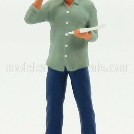 ROAD-KINGS 1/18 FIGURES | MAN TRUCKER GUNTHER STANDING | BLUE GREY