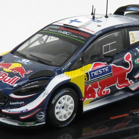 IXO-MODELS 1/43 FORD ENGLAND | FIESTA WRC RED BULL N 3 RALLY FINLAND 2018 T.SUNINEN - M.MARKKULA | BLUE WHITE YELLOW RED