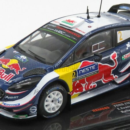 IXO-MODELS 1/43 FORD ENGLAND | FIESTA WRC RED BULL N 2 RALLY FINLAND 2018 E.EVANS - D.BARRITT | BLUE WHITE YELLOW RED