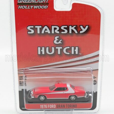 GREENLIGHT 1/64 FORD USA | GRAN TORINO COUPE DIRTY VERSION 1976 - STARSKY & HUTCH | RED WHITE