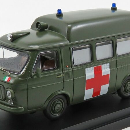 RIO-MODELS 1/43 FIAT | 238 VAN TETTO ALTO AMBULANZA ESERCITO ITALIANO 1970 | MILITARY GREEN