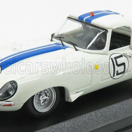 BEST-MODEL 1/43 JAGUAR | E-TYPE LIGHTWEIGHT 3.8L TEAM BRIGGS CUNNINGHAM N 15 24h LE MANS 1963 S.CUNNINGHAM - B.GROSSMANN | WHITE BLUE