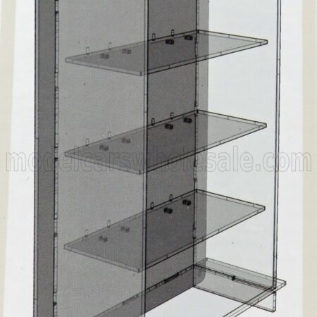 ATLANTIC 1/18 VETRINA DISPLAY BOX | ESPOSITORE - FOR 4 CARS 1/18 Lungh.LENGHT cm 36.8 X Largh.WIDTH cm 12.5 X Alt.HEIGHT cm 57.4 (altezza utile tra i ripiani cm 12.0 inner height among shelves) | PLASTIC DISPLAY