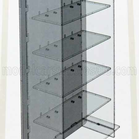 ATLANTIC 1/18 VETRINA DISPLAY BOX | ESPOSITORE - FOR 5 CARS 1/18 Lungh.LENGHT cm 36.8 X Largh.WIDTH cm 12.5 X Alt.HEIGHT cm 70.0 (altezza utile tra i ripiani cm 12.0 inner height among shelves) | PLASTIC DISPLAY