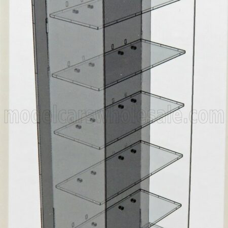 ATLANTIC 1/18 VETRINA DISPLAY BOX | ESPOSITORE - FOR 6 CARS 1/18 Lungh.LENGHT cm 36.8 X Largh.WIDTH cm 12.5 X Alt.HEIGHT cm 82.5 (altezza utile tra i ripiani cm 12.0 inner height among shelves) | PLASTIC DISPLAY