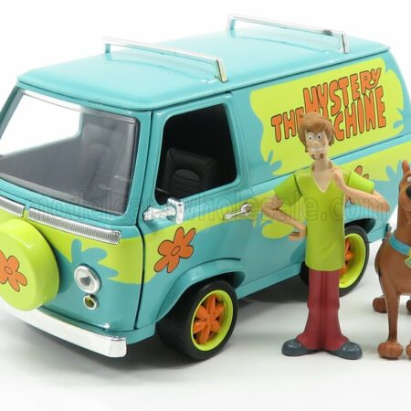 JADA 1/24 HANNA BARBERA | SCOOBY-DOO THE MYSTERY VAN MACHINE WITH SHAGGY AND SCOOBY-DOO FIGURES | LIGHT BLUE YELLOW