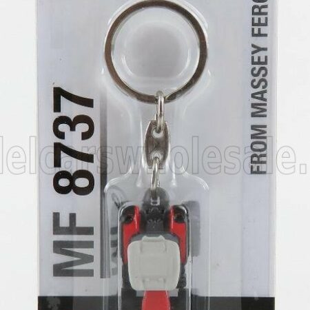 UNIVERSAL HOBBIES 1/87 MASSEY FERGUSON | PORTACHIAVI - KEYRING MF8737 TRACTOR 2017 | RED GREY